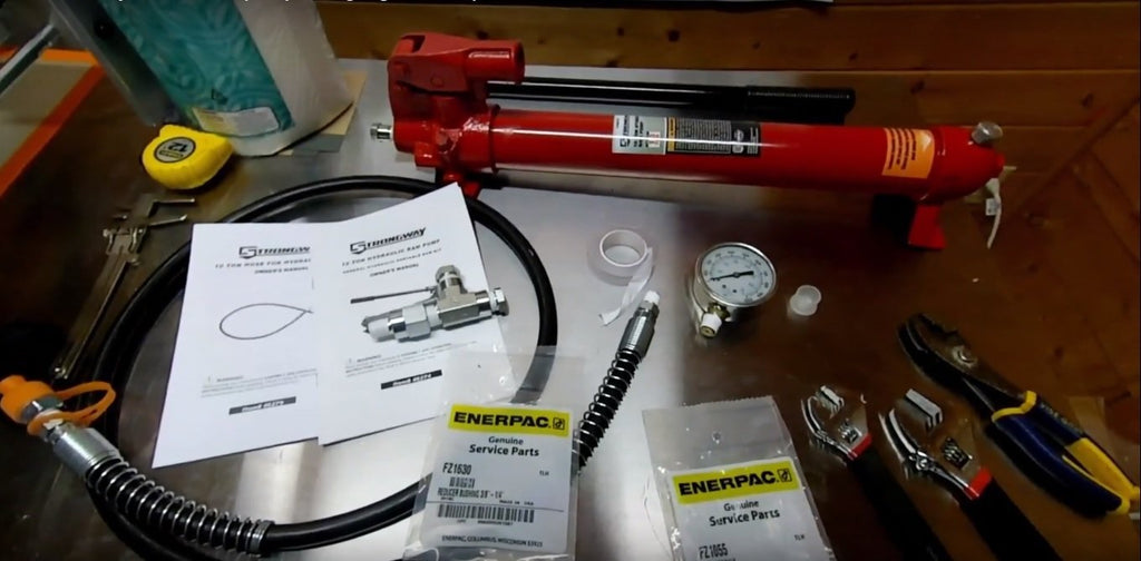 Parts Needed To Build Your Own 10-Ton Hydraulic Hand Pump With Gauge.