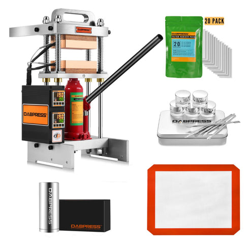 DABPRESS 4 Ton Rosin Press Bundle - Including Variety Rosin Bags, Round Pre Press Mold and Collection Kit