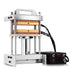 Side angle view of HR12T47 hydraulic heat press showing frame and heating rod cables