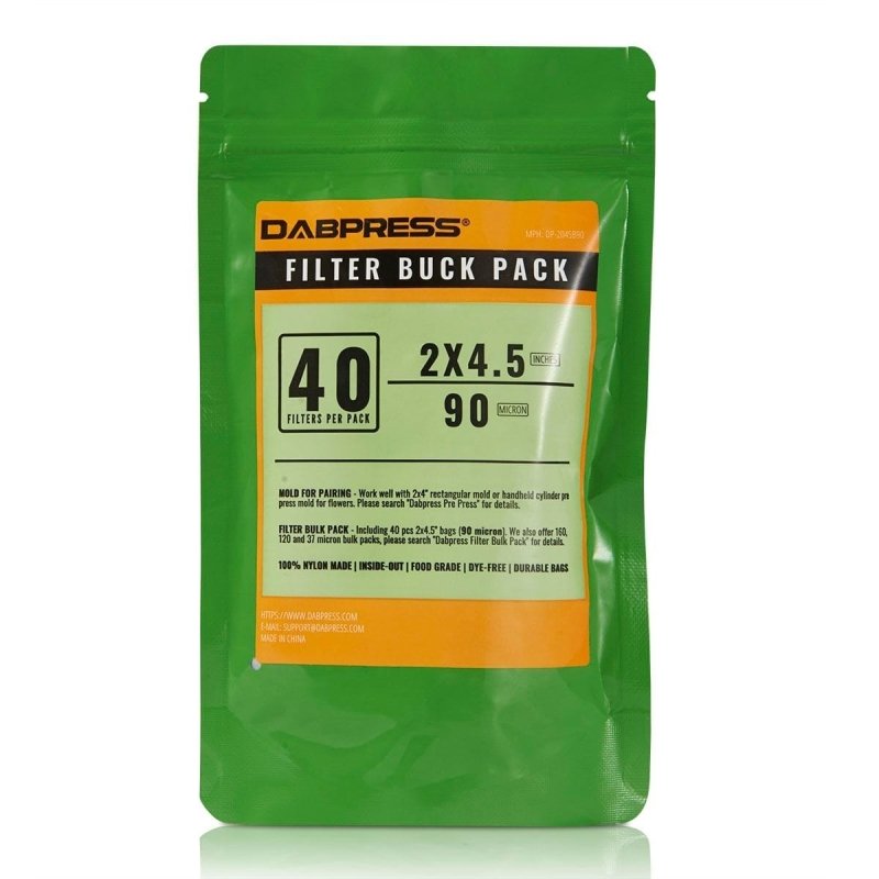 Dabpress 2x4.5, 90 Micron Rosin Press Bags 40 Pack DABPRESS